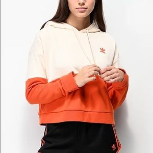 Orange/Cream Adidas Cropped Sweater Women’s | Size: XS | Orange